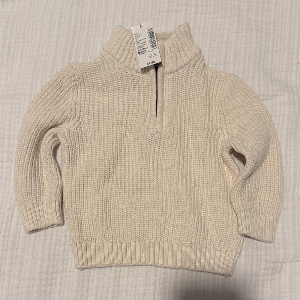 The Children's Place Cream Knit Half-Zip Sweater